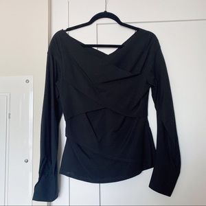 SizeM Theory Stretch Silk Wrap Top